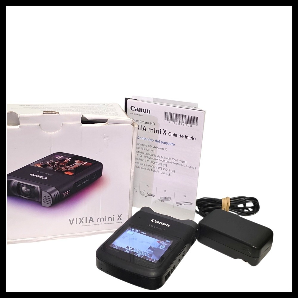 Canon Vixia Mini X Full HD Wi-Fi Camcorder 64GB SD Card‎ Charger